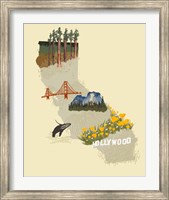 Framed Illustrated State-California