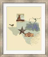 Framed Illustrated State-Texas