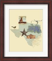 Framed Illustrated State-Texas