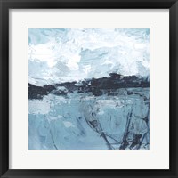 Framed 'Blue Coast Abstract I' border=