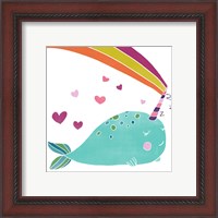 Framed 'Happy Narwals III' border=