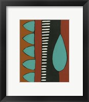 Framed 'Rust & Teal Patterns I' border=