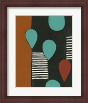 Framed Rust & Teal Patterns III