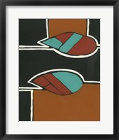 Rust & Teal Patterns VI Framed Print