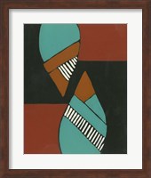 Framed Rust & Teal Patterns VIII