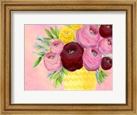 Framed Pink Garden Flowers I