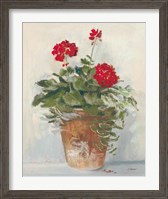 Framed Potted Geraniums II Light