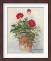 Framed Potted Geraniums II Light