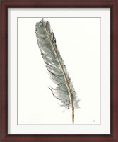 Framed Gold Feathers II Green