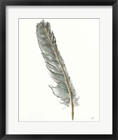 Gold Feathers II Green Framed Print