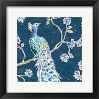 Framed Peacock Allegory III Blue v2