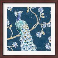 Framed Peacock Allegory III Blue v2