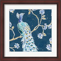 Framed Peacock Allegory III Blue v2