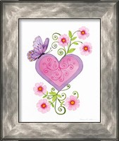 Framed 'Hearts and Flowers IV' border=