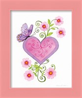 Framed 'Hearts and Flowers IV' border=