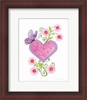 Framed 'Hearts and Flowers IV' border=