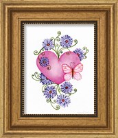 Framed 'Hearts and Flowers III' border=