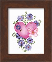 Framed 'Hearts and Flowers III' border=