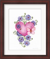 Framed Hearts and Flowers III