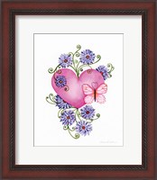 Framed 'Hearts and Flowers III' border=