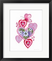 Hearts and Flowers II Framed Print