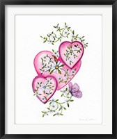 Framed Hearts and Flowers I