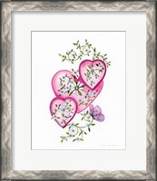 Framed Hearts and Flowers I