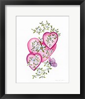 Framed Hearts and Flowers I