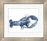 Framed Beach House Kitchen Blue Lobster White