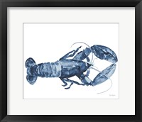 Framed Beach House Kitchen Blue Lobster White