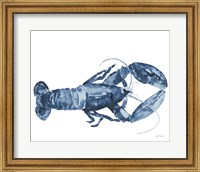 Framed Beach House Kitchen Blue Lobster White