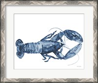 Framed Beach House Kitchen Blue Lobster White