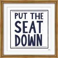 Framed Put the Seat Down Navy