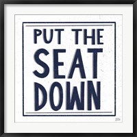 Framed Put the Seat Down Navy