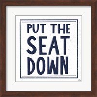 Framed Put the Seat Down Navy