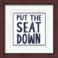 Framed Put the Seat Down Navy