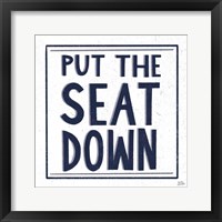 Framed 'Put the Seat Down Navy' border=