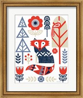 Framed Folk Lodge Fox Red Navy