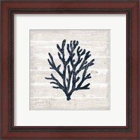 Framed 'Driftwood Coast VII Blue' border=