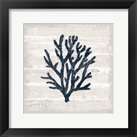 Framed 'Driftwood Coast VII Blue' border=
