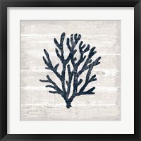 Framed 'Driftwood Coast VII Blue' border=