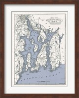 Framed Narragansett Bay Map II