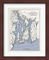 Framed Narragansett Bay Map II