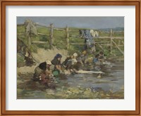 Framed Laundresses by a Stream, ca. 1886-1890