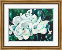 Framed Green into White Orchids