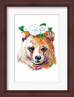 Framed Bear with Flower Crown