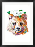 Framed Bear with Flower Crown