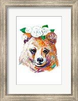 Framed Bear with Flower Crown