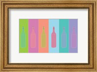 Framed Colorful Mod Wine Bottles