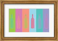 Framed Colorful Mod Wine Bottles